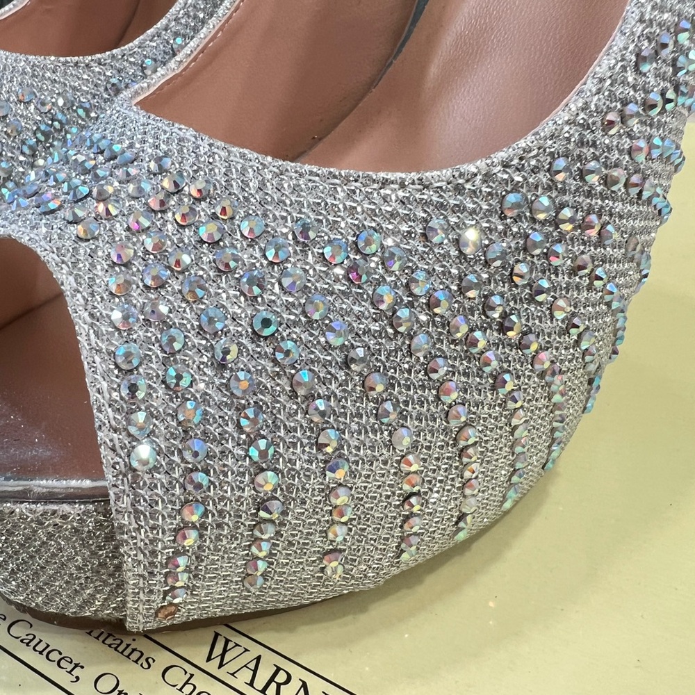 Silver Rhinestone Heels - Picture 3 of 7